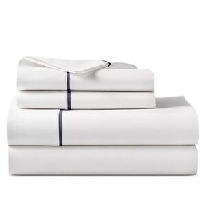 Ralph Lauren PALMER PERCALE Flat Sheet White Organic Cot…